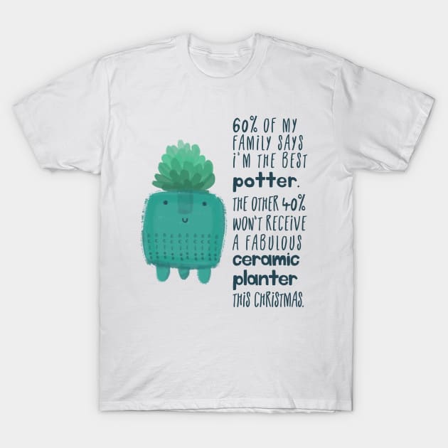 Handmade Ceramic Plant Pot T-Shirt by Teequeque